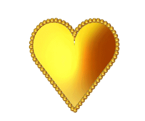 Gif animé coeur jaune qui tourne